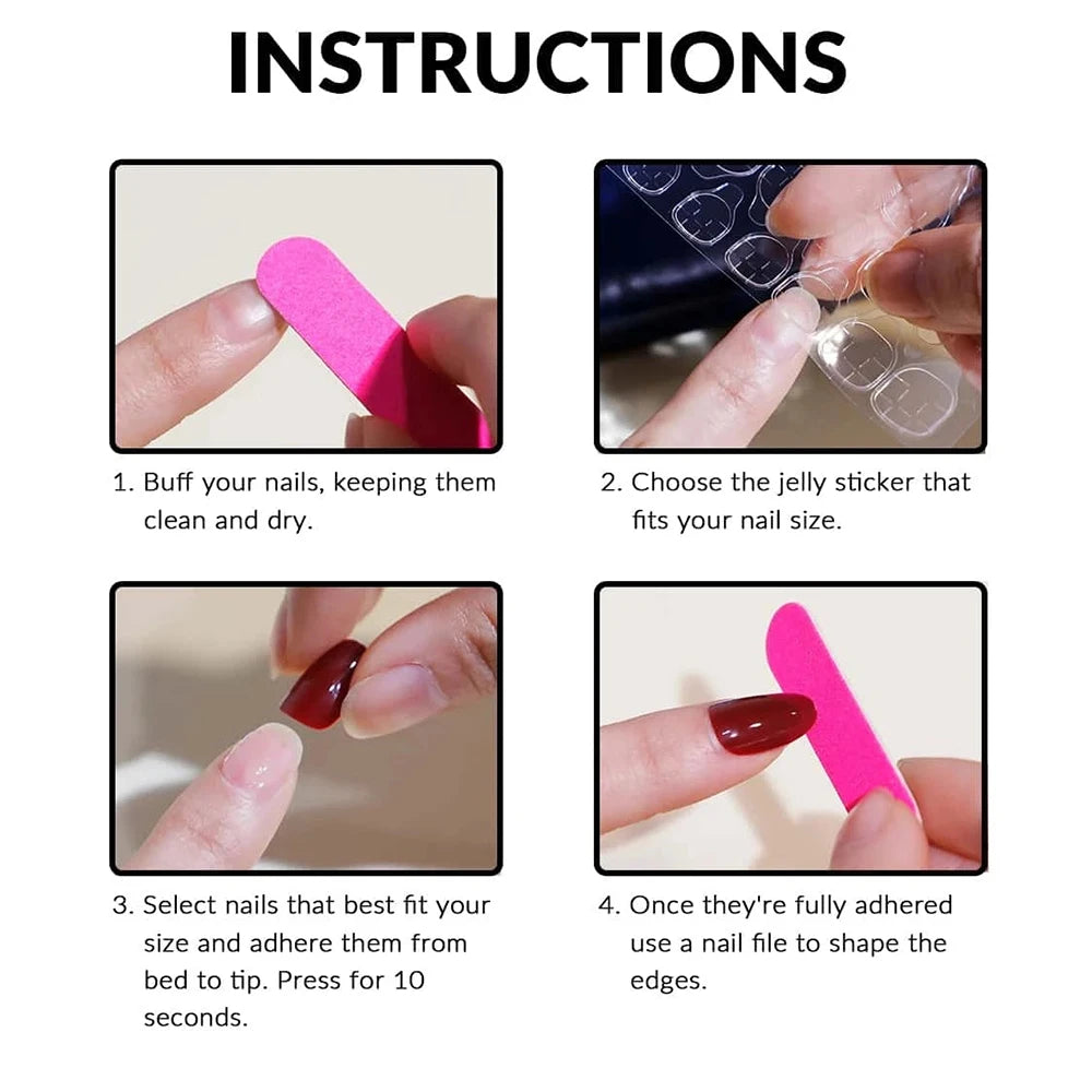 24PCS Short Square Pink Toe Press-ons