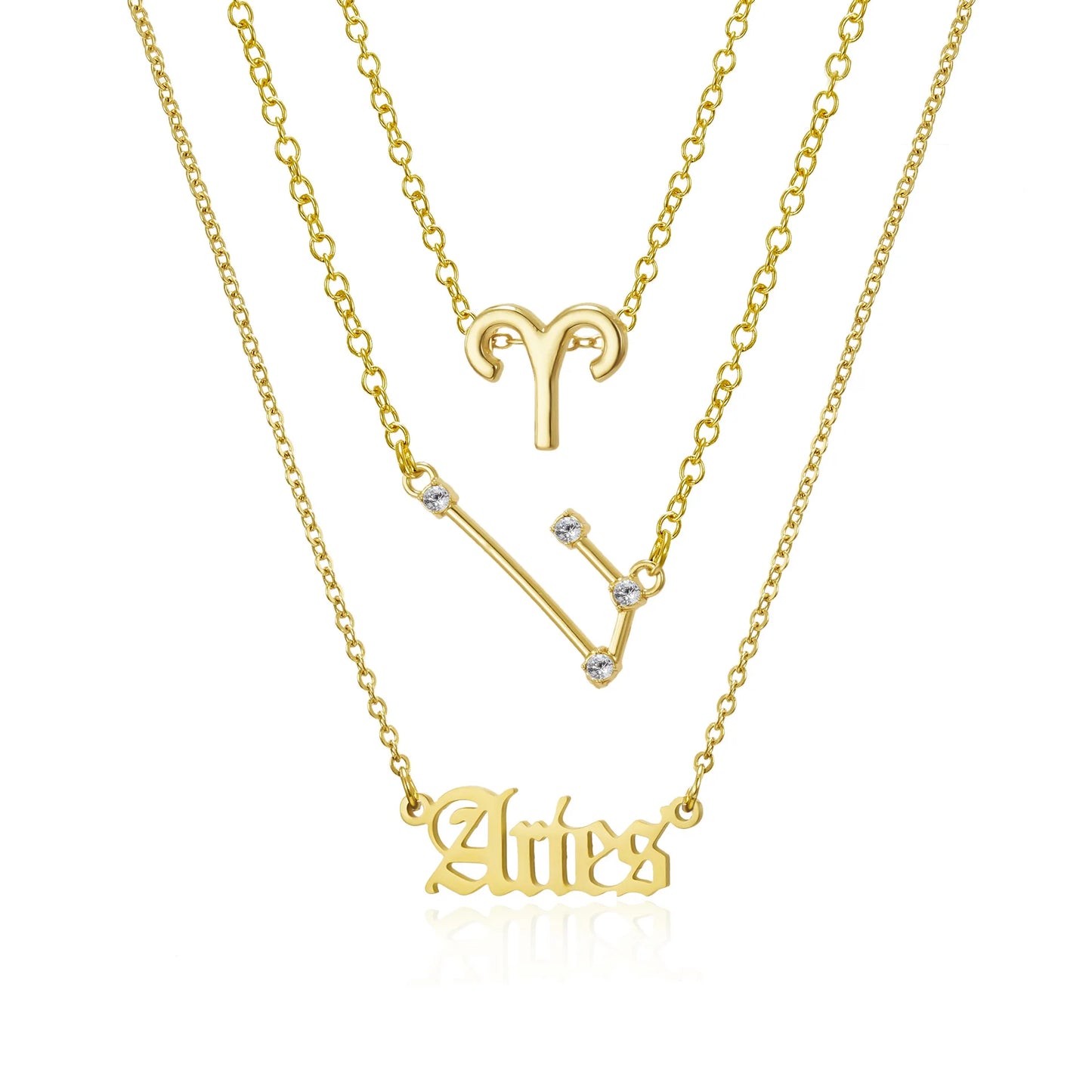 3Pcs/set 12 Zodiac Sign Necklaces