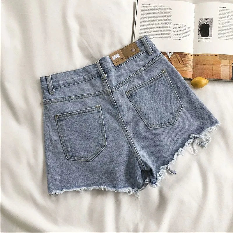 Ripped Denim Shorts