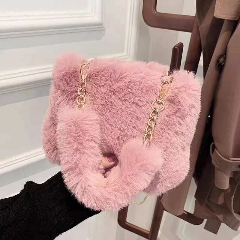Plush Faux Fur Tote Bag