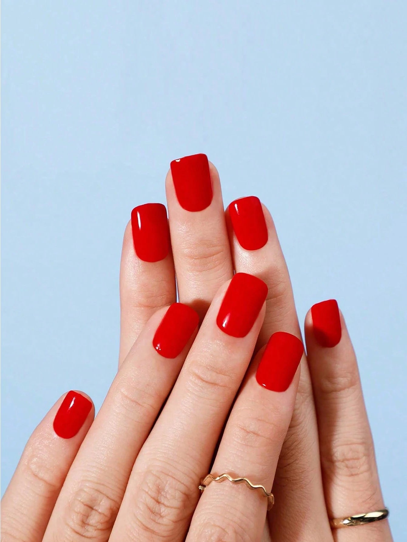 ARTAUG 24PCS Medium White Square Press On Nails