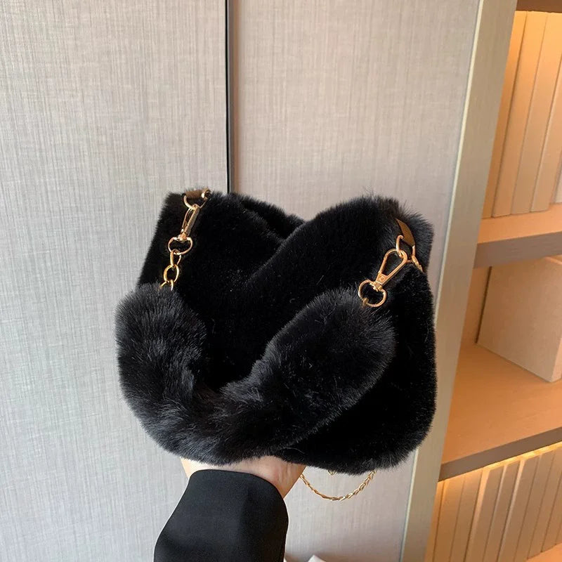 Plush Faux Fur Tote Bag