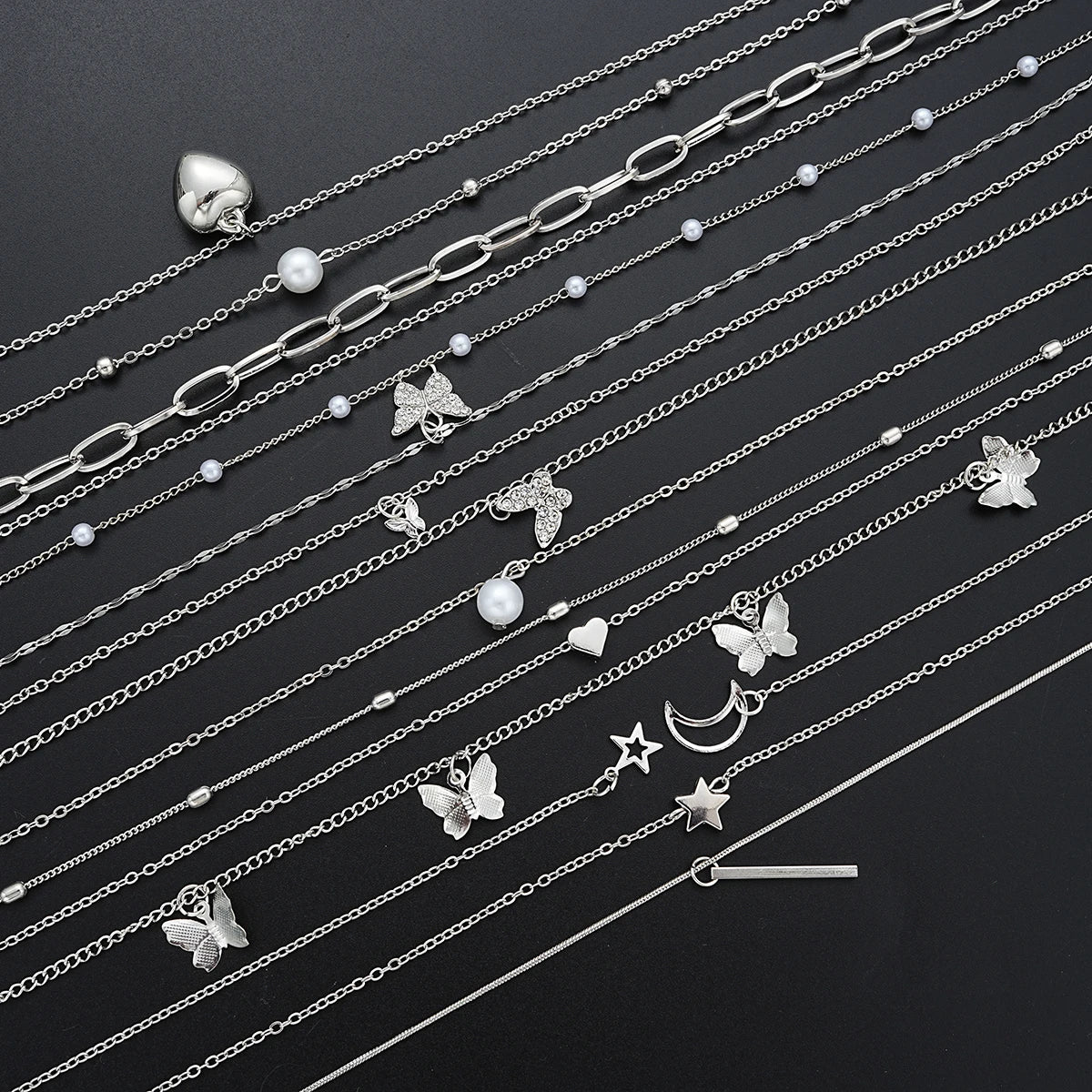 13Pcs/Set Temperament Butterfly Necklace