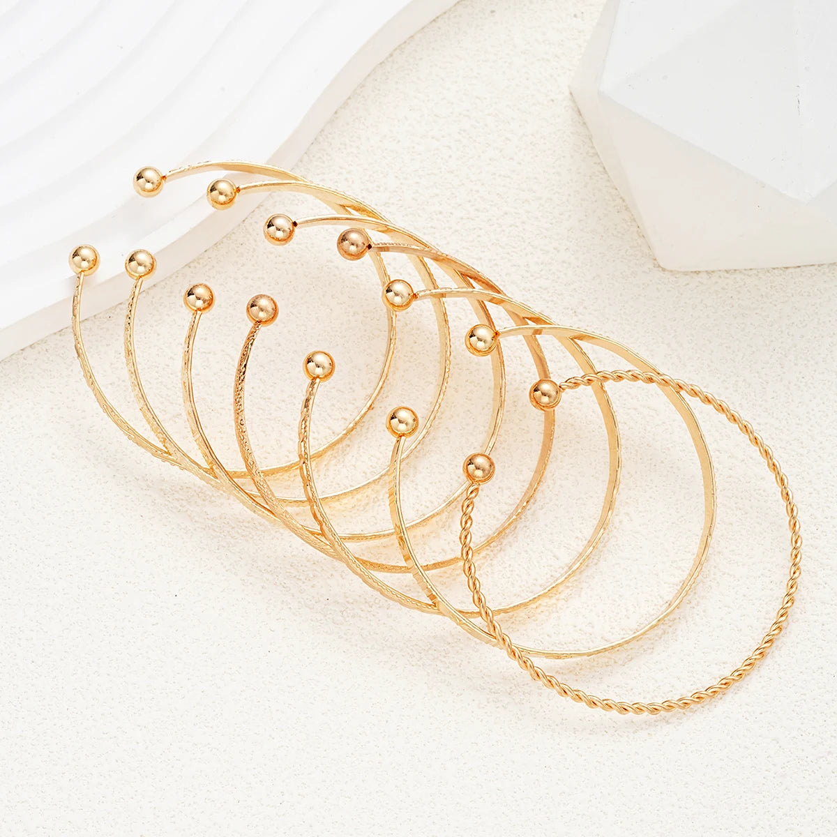 7 Pcs/Set Punk Gold Bracelets