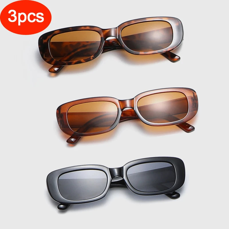 2pcs/set Rectangle Frame Sunglasses