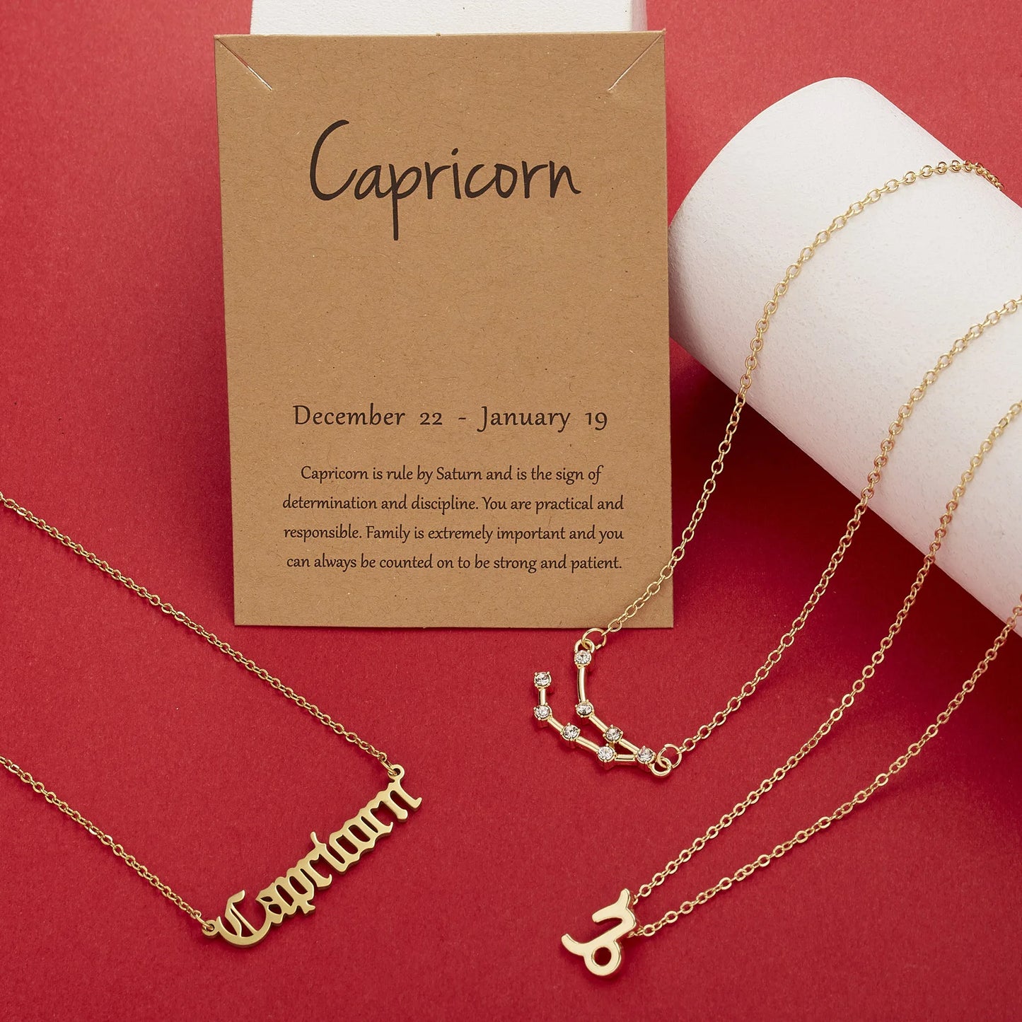3Pcs/set 12 Zodiac Sign Necklaces