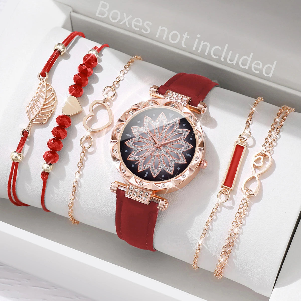 6PCS/Set Heart Dial Watch