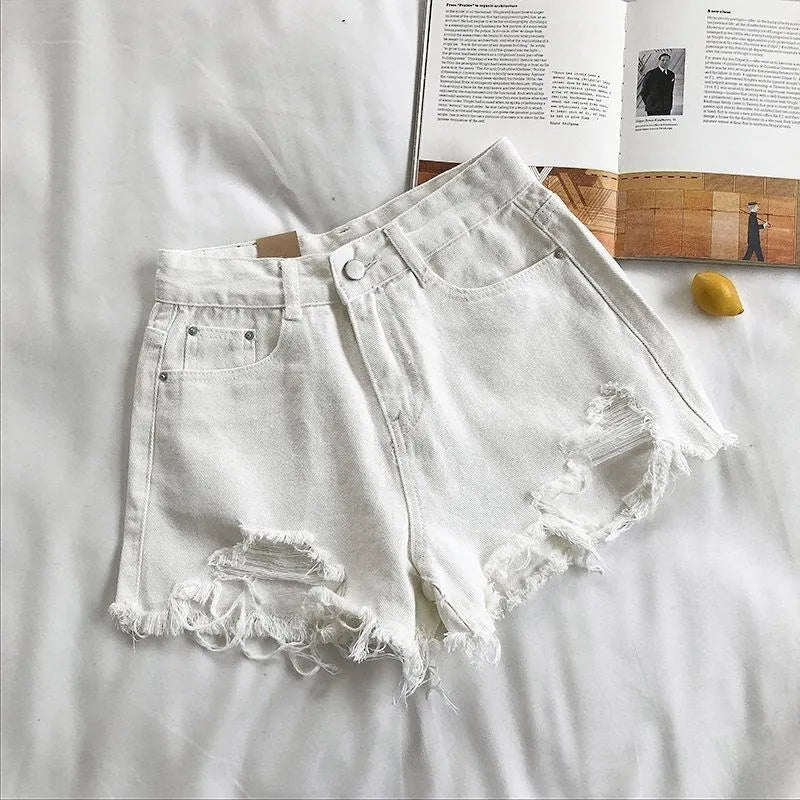 Ripped Denim Shorts