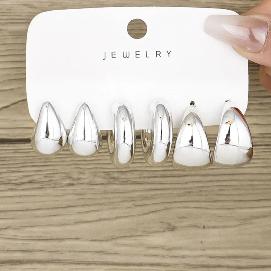 6pcs Chunky Hoop Earring