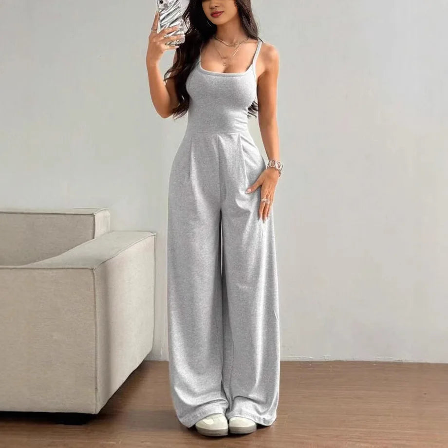 Sleeveless Wide Leg  Jumpsuits