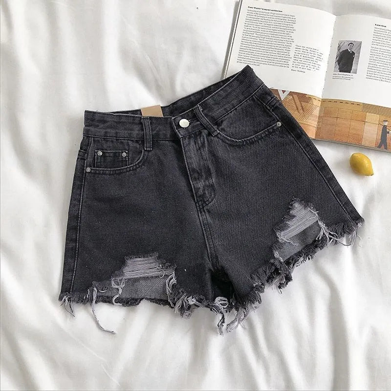 Ripped Denim Shorts