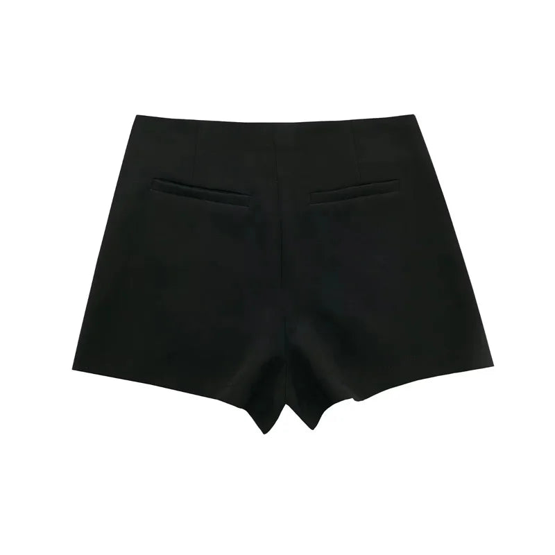 MUJER Black Mini Skirt Shorts
