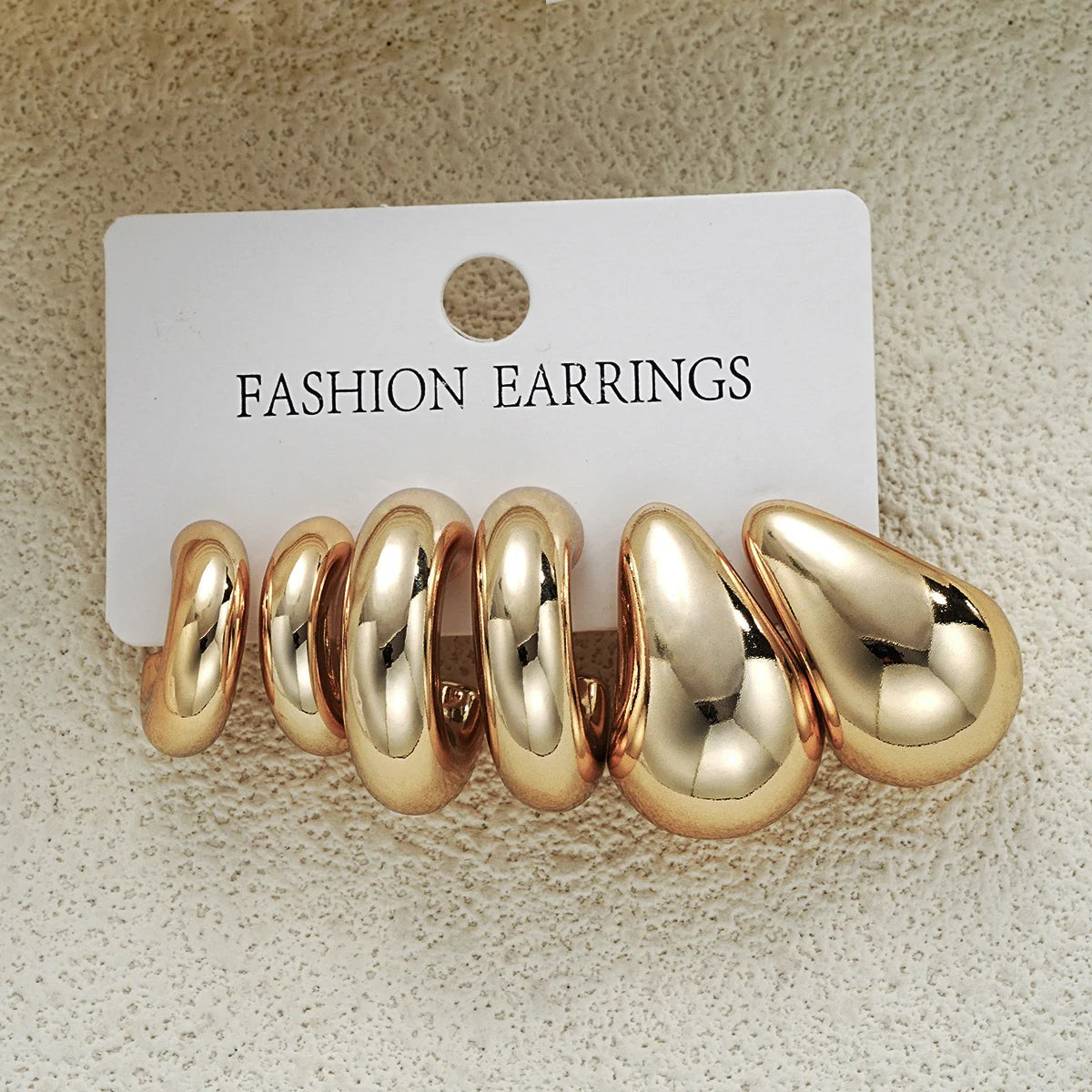 6pcs Chunky Hoop Earring