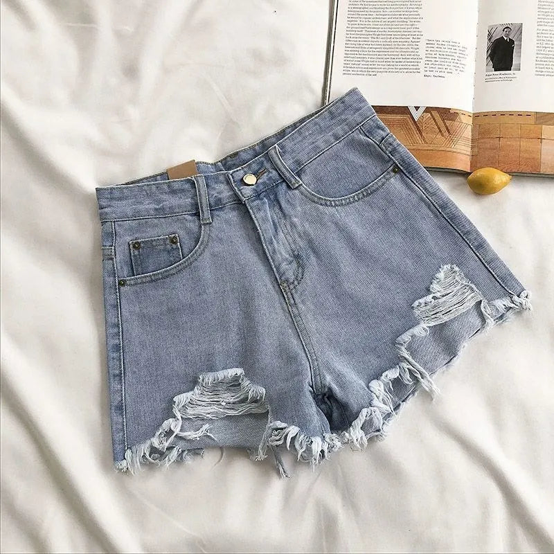 Ripped Denim Shorts