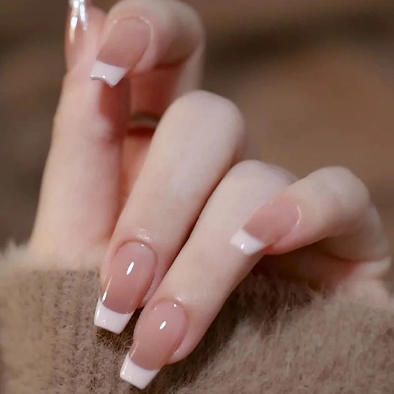 24pcs/set square Press ons