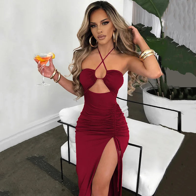 Sleeveless Sexy Midi Backless Dresses