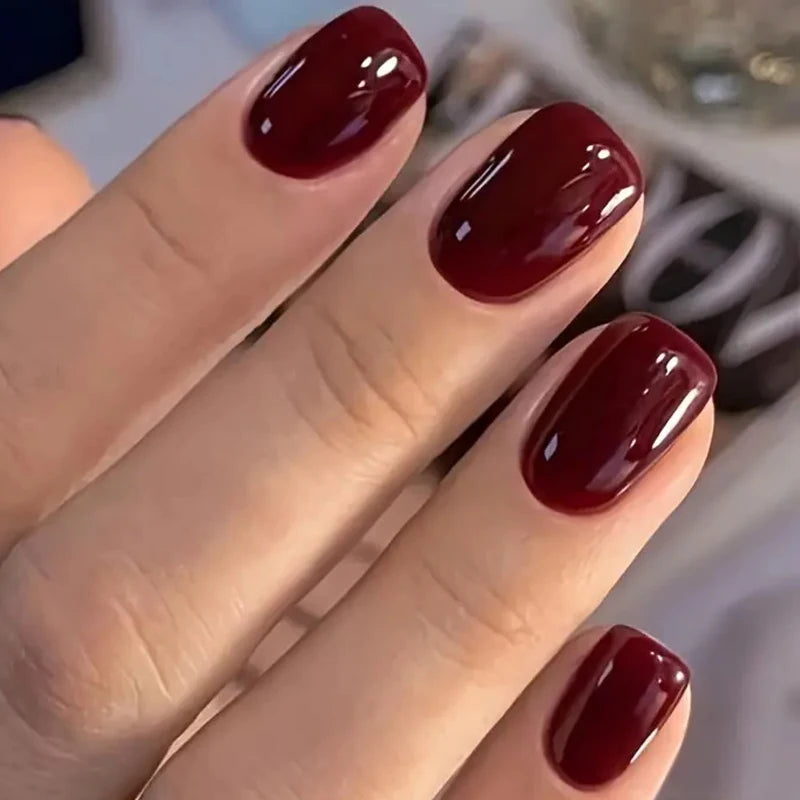 ARTAUG 24PCS Medium White Square Press On Nails