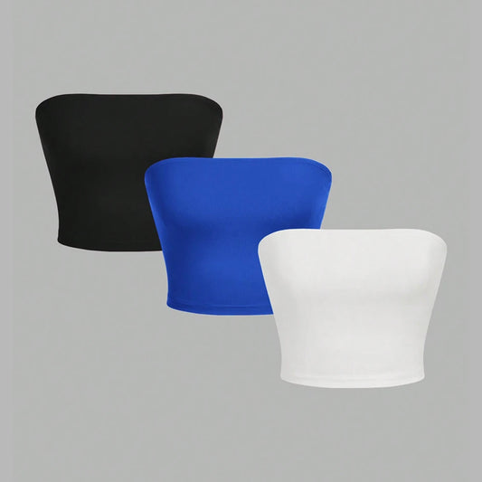 Strapless vest sleeveless crop top