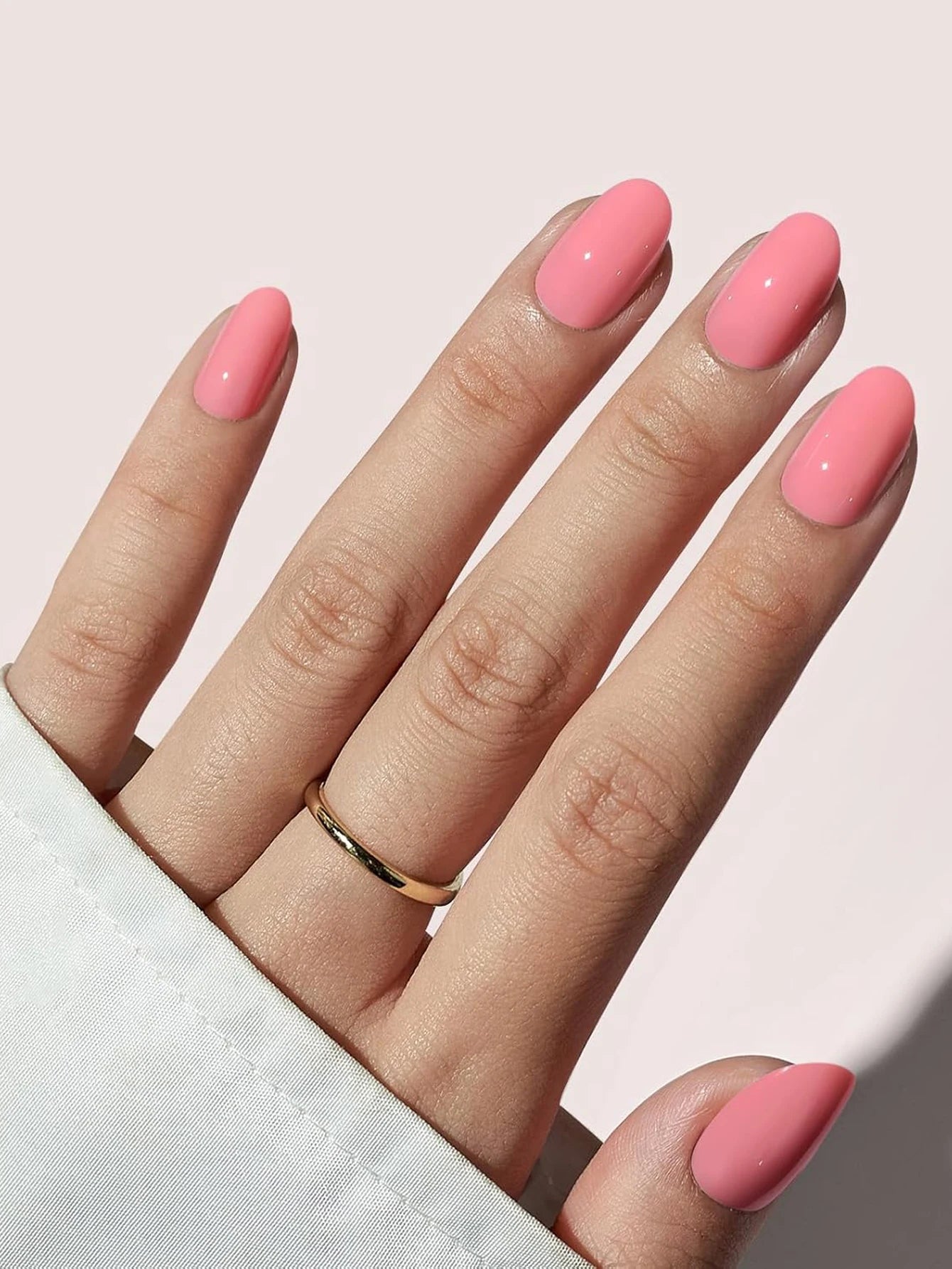 ARTAUG 24PCS Medium White Square Press On Nails