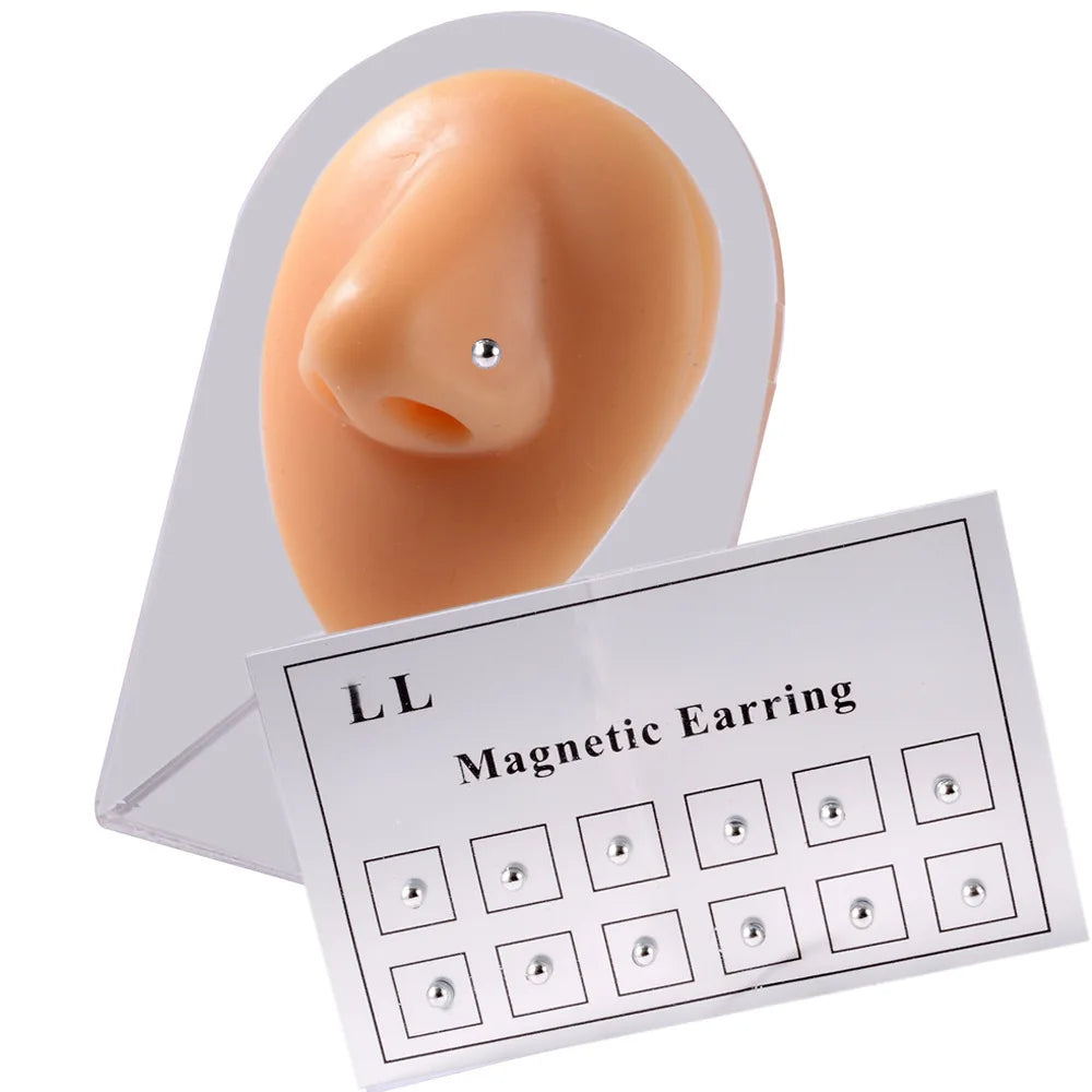 12PCS/Card Fake Non Pierced Magnet Ear Tragus Cartilage Earring