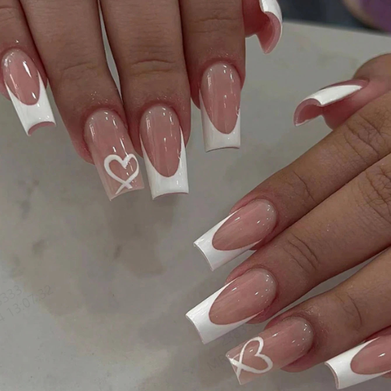 24pcs/set square Press ons