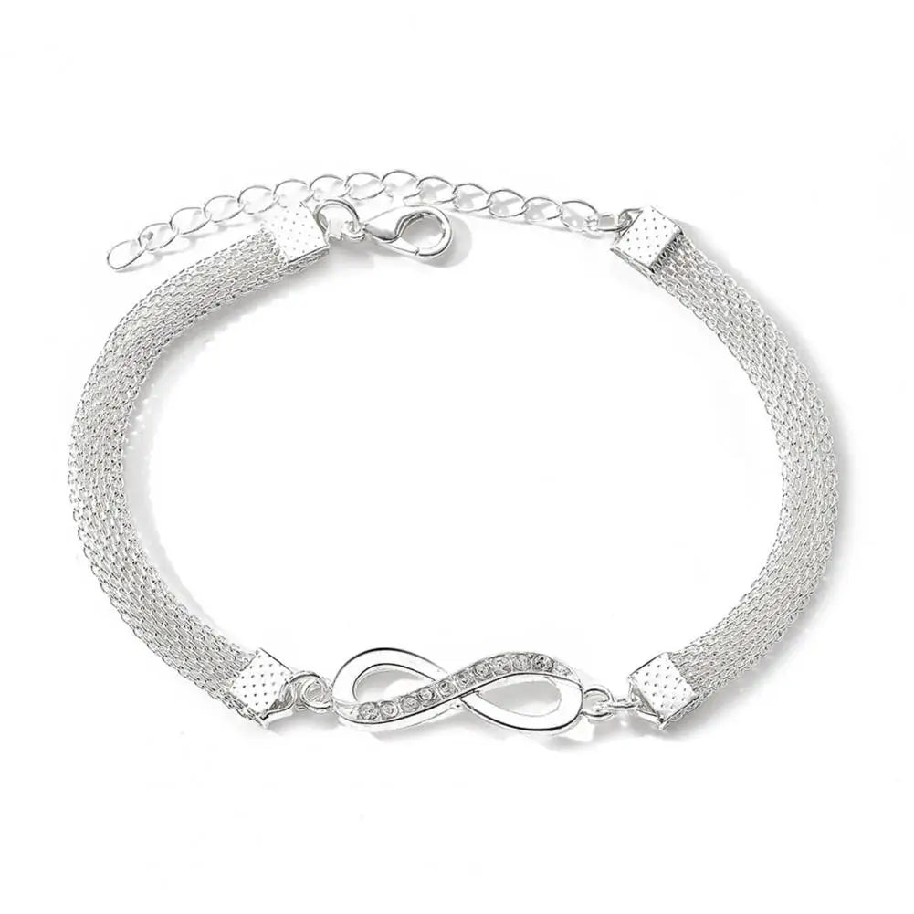 Multi-layered Chain Charm Bracelet Women Bracelet Elegant Rhinestone Decor Bracelet Set for Women Symbol Heart Design for Prom