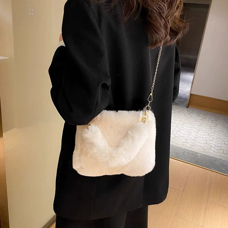 Plush Faux Fur Tote Bag
