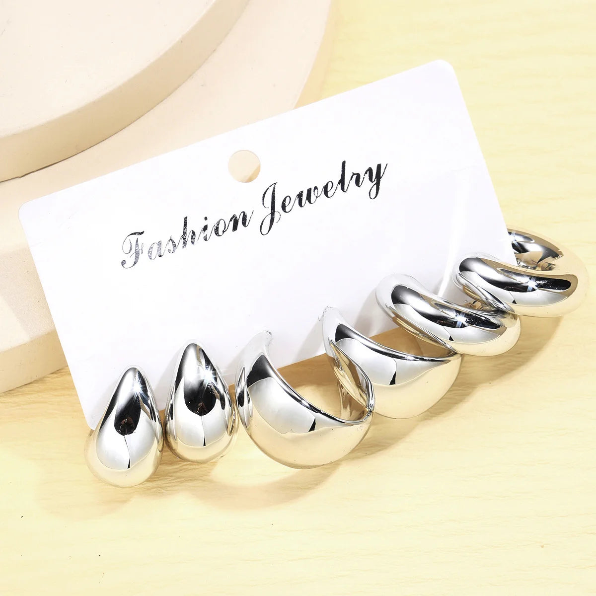 6pcs Chunky Hoop Earring