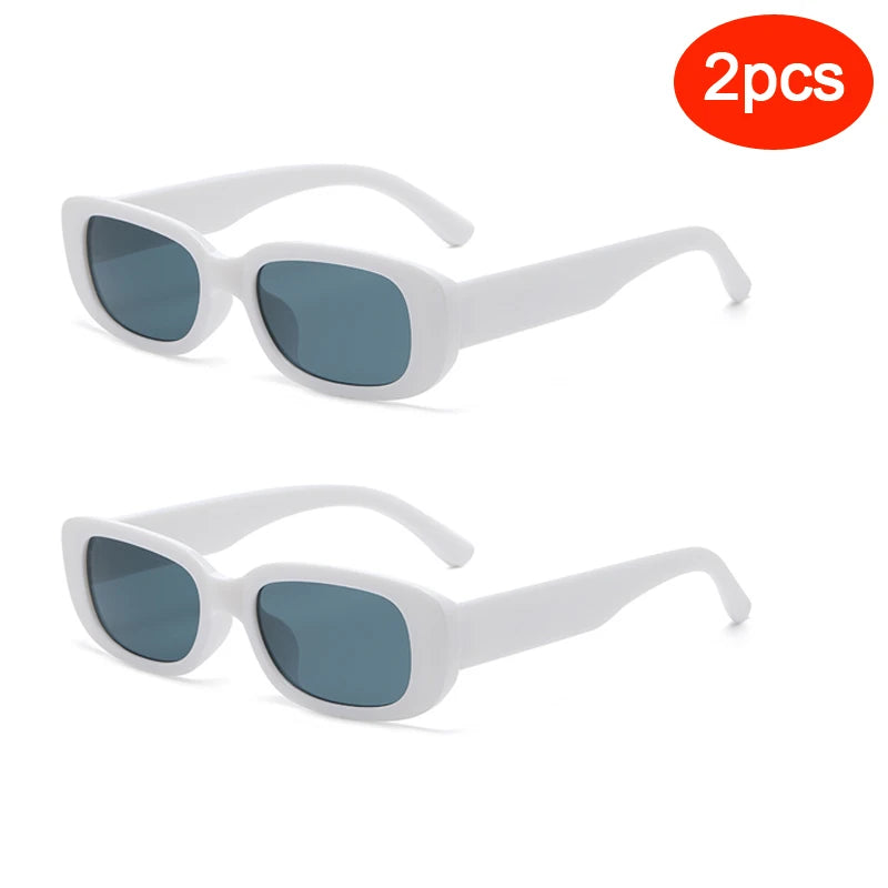 2pcs/set Rectangle Frame Sunglasses