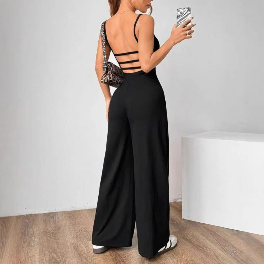 Sleeveless Wide Leg  Jumpsuits