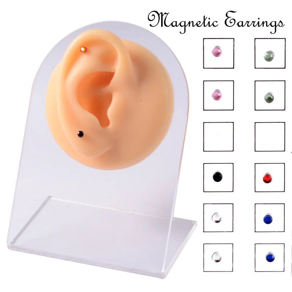 12PCS/Card Fake Non Pierced Magnet Ear Tragus Cartilage Earring