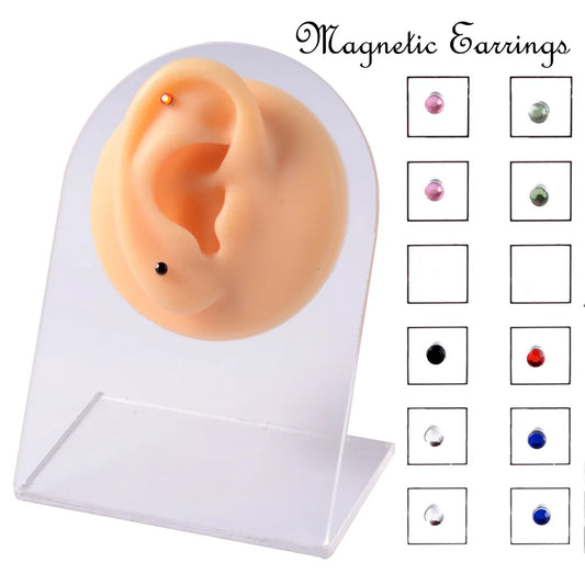 12PCS/Card Fake Non Pierced Magnet Ear Tragus Cartilage Earring