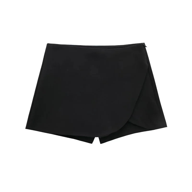 MUJER Black Mini Skirt Shorts