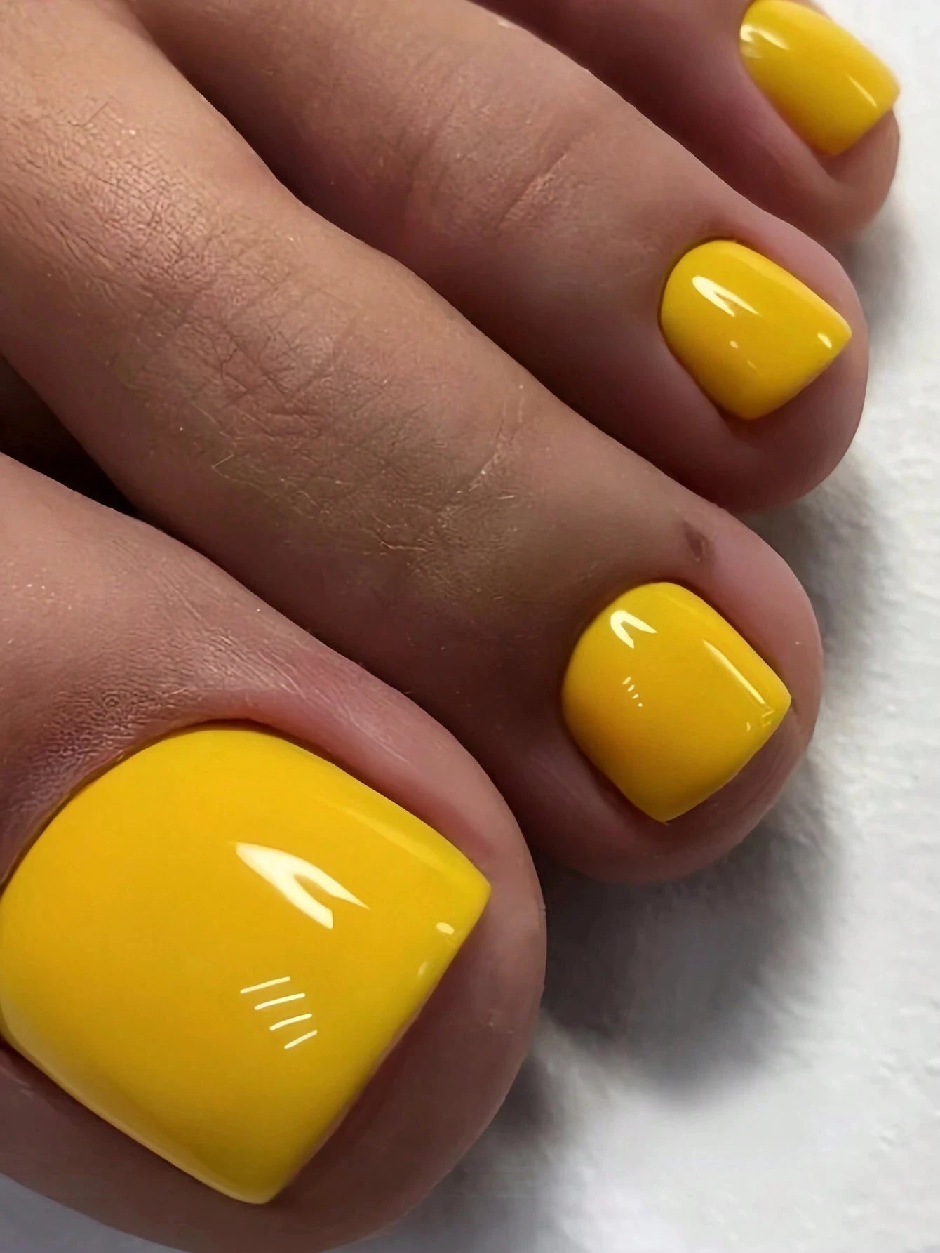 24PCS Short Square Pink Toe Press-ons