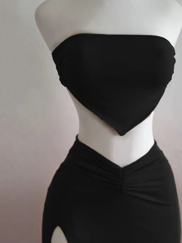 Strapless Backless 2 Piece Set