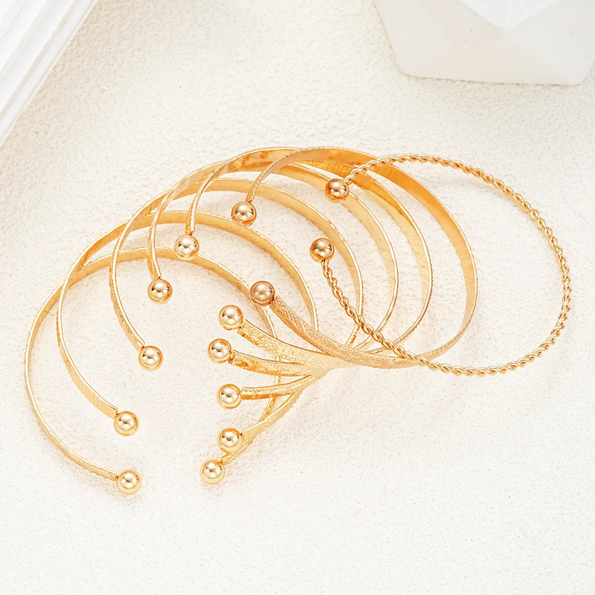 7 Pcs/Set Punk Gold Bracelets