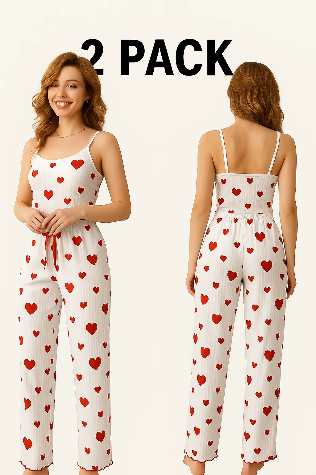 Love print 2 piece pajama