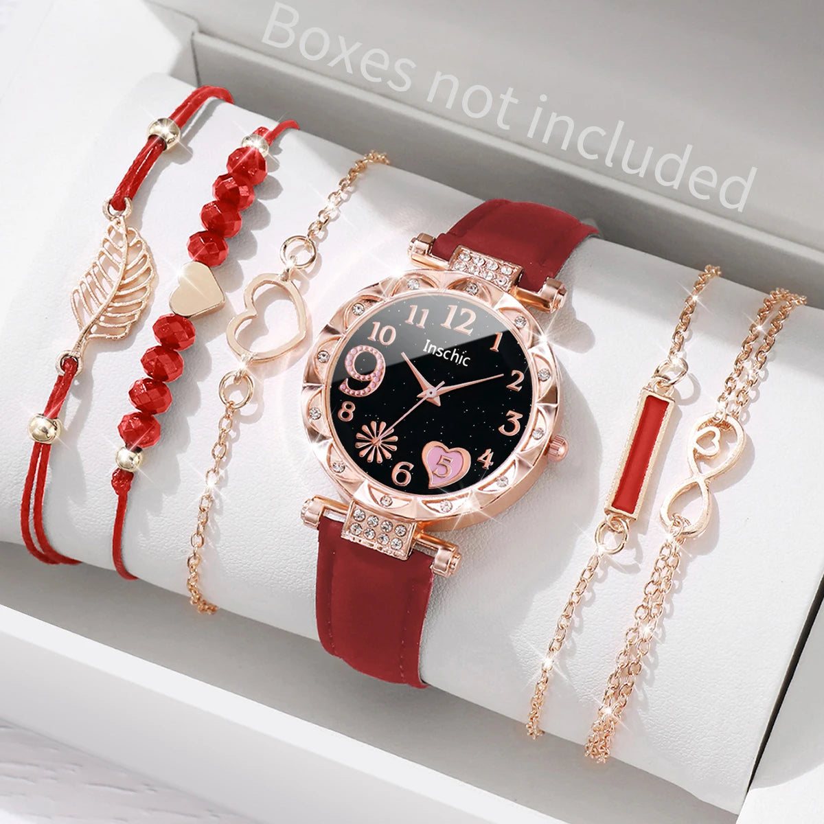 6PCS/Set Heart Dial Watch